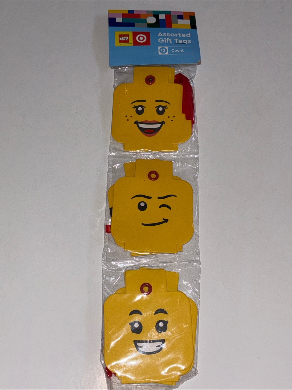 Lego X Target Minifigure Head Gift Tags Pack, 12 Count